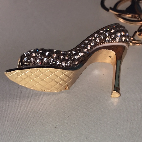 New! Gold High Heel Rhinestone Keychain - Picture 4 of 7